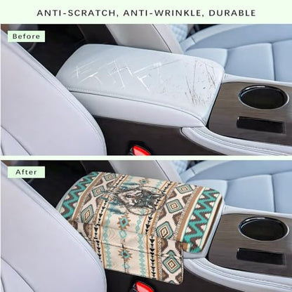 Aztec Wolf Dream Catcher Auto Center Console Pad Non (Aztec Wolf Dream Catcher)
