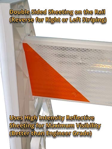 Type 1 A Frame Plastic Barricade with Reflective Double Sided 4 Foot Rail