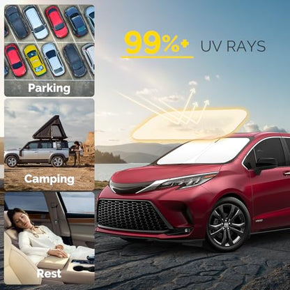 Car Windshield Sun Shade Compatible with 2021 (For 2021-2026 Toyota Sienna)