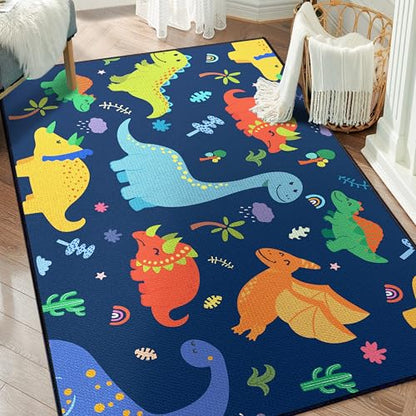 Cute Cartoon Dinosaur Rug for Bedroom (3'3"x 5' / Dinosaur01)