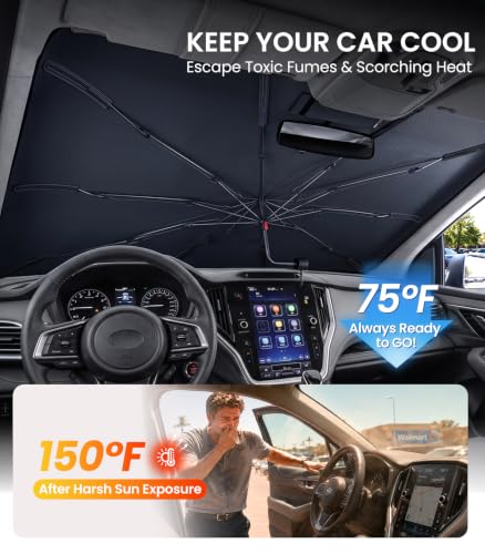 Windshield Sun Shade Umbrella Snug Fit for Subaru Outback 2000 (Subaru Outback 2000-2026)