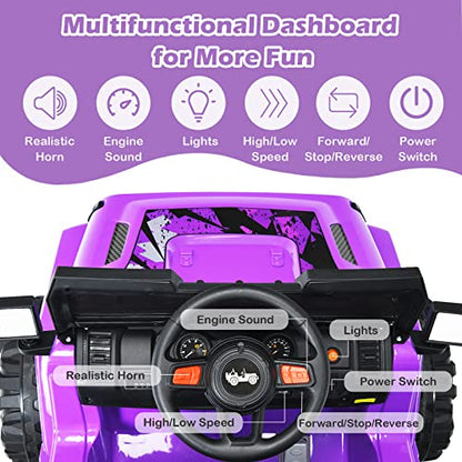 Kids Ride on Car Truck with 2.4G Remote Control (Purple)