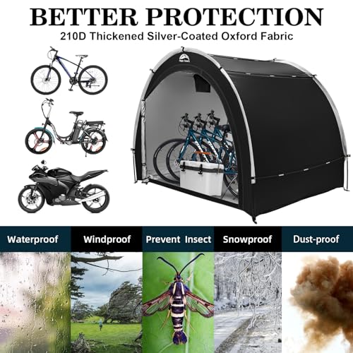 Outdoor Waterproof Bike Storage Tent Shed for 2 (5x7x5.6ft)