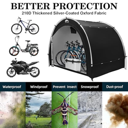 Outdoor Waterproof Bike Storage Tent Shed for 2 (5x7x5.6ft)