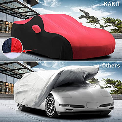 Waterproof Car Cover Custom for Chevy Corvette 1996 (Red Black / Corvette C5)
