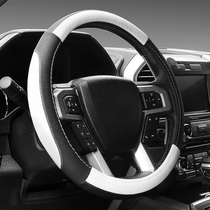 Steering Wheel Cover 14.5 (Standard size[14 1/2''-15''] / Black and White)