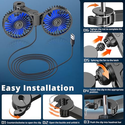 Car Fan for Backseat (Blue)