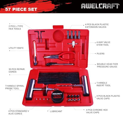 57 Piece Heavy Duty Tire Repair Kit (57 Piece Repair Kit)