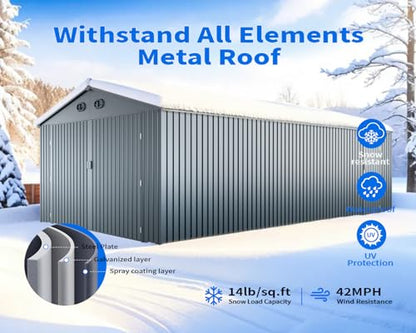 20 x 13 FT Outdoor Storage Shed (13 x 20 FT / Dark Grey)