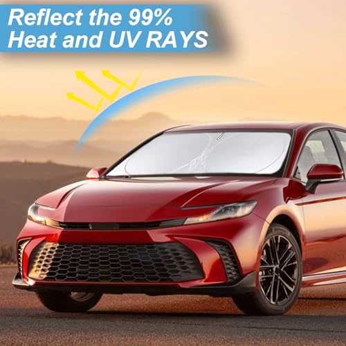 Sunshade for 2025 2026 Camry LE XLE Hybrid SE XSE Sedan Summer Interior Accessories Front Window Shield 210T Coating Cover for Windshield Sun Visor Protector 2026 Upgrade (for 2025 2026 Camry)