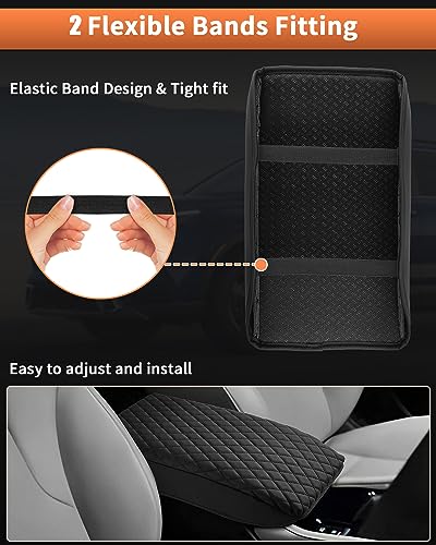 Center Console Cover for Honda Accord 2026 2025 2024 2023 Armrest Cover Cushion Pad for Honda Accord Accessories Middle Console Cover Armrest Protector Console Lids PU Leather Anti (Size for Honda Accord 2023-2026)
