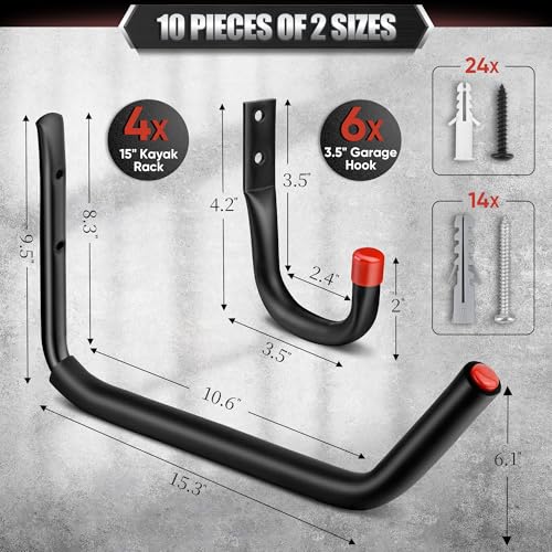 10 Pack Heavy Duty Garage Hooks (10)