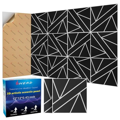 12 Pack 2 Layer Soundproof Wall Panels