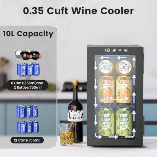 12 Cans Beverage Refrigerator Cooler (Black)