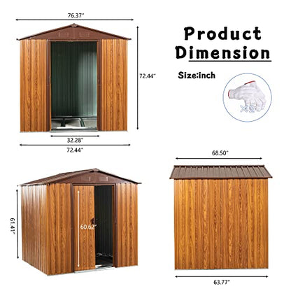 6x6 FT Outdoor Storage Shed (6x6 FT/No Window / Coffee)