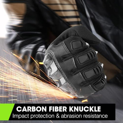Lightweight Motorcycle Gloves for Men Touchscreen Summer (Black / Large)