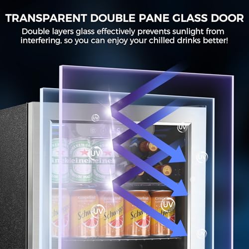 68 Cans Beverage Refrigerator Cooler (Silver)