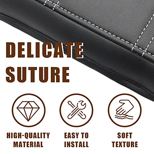 Armrest Cover for GMC Acadia 2017 (19) 17-23 |Acadia| Black/White Stitching, Regular)
