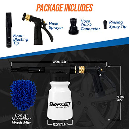 Car Wash Foam Gun + Microfiber Wash Mitt (Black Foam Gun with Mitt)