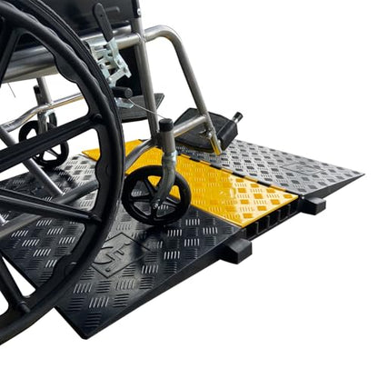 Rubber Cable Ramp 5 Channel Drive Over Hose Cable Protector Outdoor 22000Lbs Load Capacity Wires Power Lines Extension Cord Cover Traffic Speed Bump 1 Pack (Grey-22000Lbs-5Channel-1Pack)