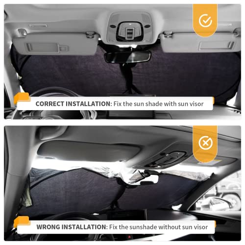 Windshield Sun Shade for 2024 2025 2026 Hyundai Kona Sunshade (for Hyundai Kona 2017-2025)