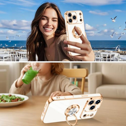 Designed for iPhone 17 Pro Max Case with Ring Stand Slim White (White / 6.9'' iPhone 17 Pro Max)