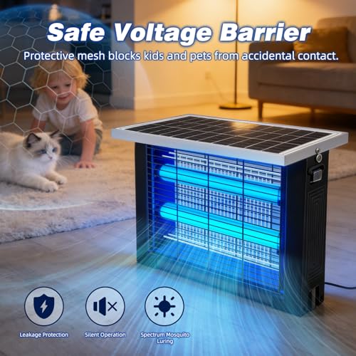 Large Solar Bug Zapper Outdoor (4W for 2000 sq.ft)