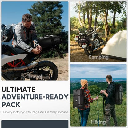 Motorcycle Tail Bag (Classic Black / 30L)