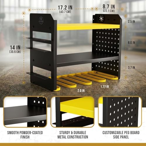 Power Tool Organizer Wall Mount (4 Drill Holder / Yellow)