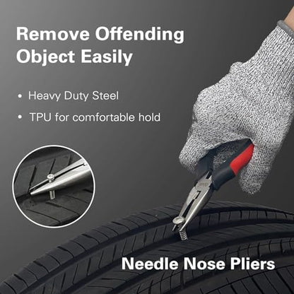 80 pcs Universal Tire Repair Kit with Plugs Heavy Duty Professional (80 pcs)