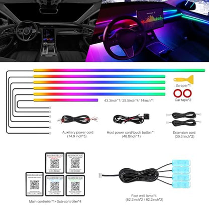 Dreamcolor Acrylic Interior Car LED Strip Light with Wireless APP (Dreamcolor 10 in 1)
