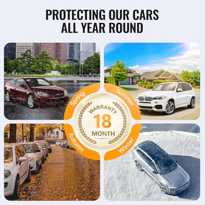 30 Layers Heavy Duty Car Cover for Automobiles All Weather Waterproof (Silver Heavy Duty / Fit Sedans 191"-200")