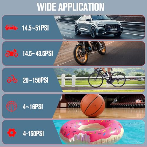 AP150 Tire Inflator Portable Air Compressor (Red)