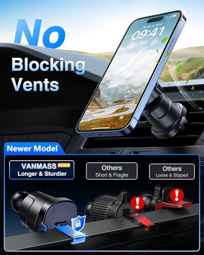 for MagSafe Car Holder [Dash+Windshield+Vent] Magnetic Phone Mount (Black)