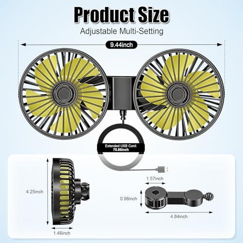 SINGRAO Car Backseat Fan for Kids