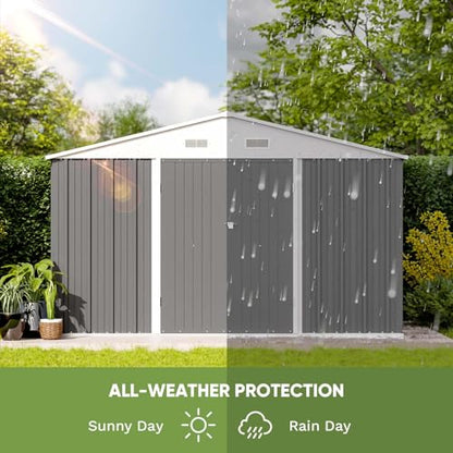 Outdoor Storage Shed (Gray / 10x8 FT)