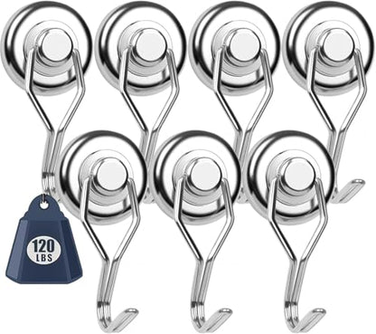 Magnetic Hooks (Silver / 7Pack 120Lbs+)