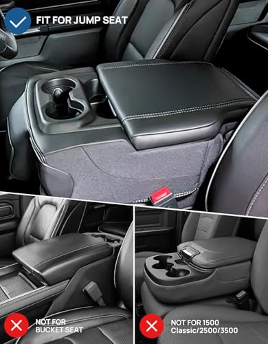 Center Console Cover Compatible with 2019 (Jump Seat Console 2019-2026 Ram 1500 New Model)