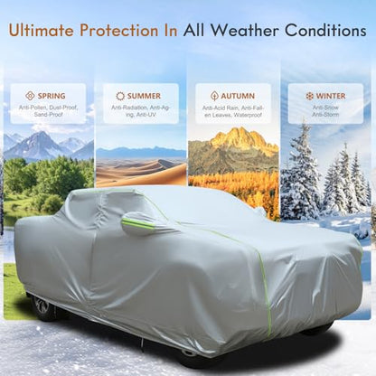 Truck Cover Waterproof for Automobiles (Silver / TL：for Truck(Lenght 233"))