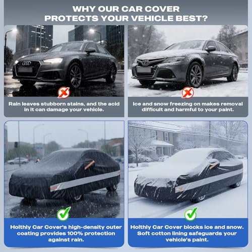 10 Layers Car Cover Custom Fit for Chrysler 300 (Black Gray / Custom Fit for Chrysler 300)
