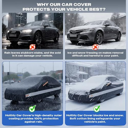 10 Layers Car Cover Custom Fit for Chrysler 300 (Black Gray / Custom Fit for Chrysler 300)