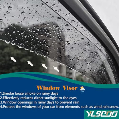 Window Visors Rain Guards Fits 2014 (2014-2020 Chevy Impala)