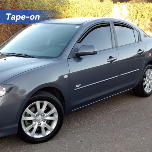 Window Visors Rain Guards for 2004 (2004-2009 Mazda 3 Sedan)