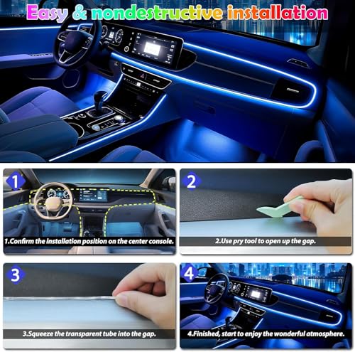 6 in 1 Car Led Strip Lights with App Control