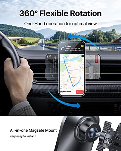 Upgraded for Magsafe Car Mount Pro [Strongest Magnet (Black-P2)