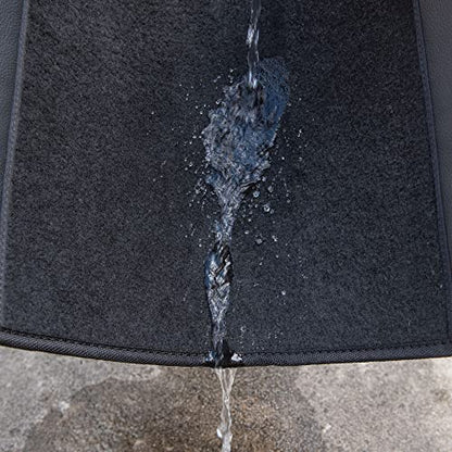 Waterproof Universal Faux Leather 3Pcs Car Floor Mats (Black Pure)
