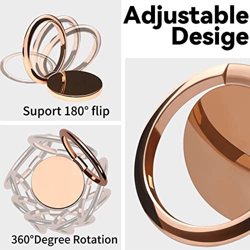 Metal Cell Phone Ring Holder Finger Ring Stand (Rose Gold)