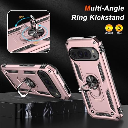 for Google Pixel 9 Pro XL Case with Screen Protector (Rose Gold / Google Pixel 9 Pro XL)