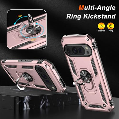 for Google Pixel 9 Pro XL Case with Screen Protector (Rose Gold / Google Pixel 9 Pro XL)