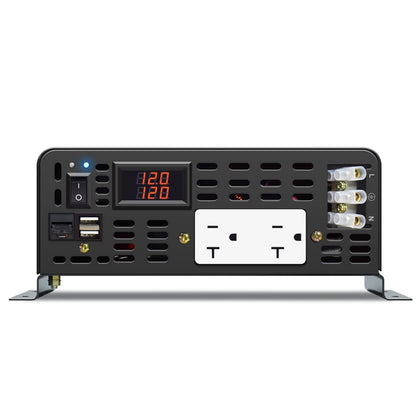 Pure Sine Wave Power Inverter 3000W 12VDC to 120VAC 6000W Peak Dual AC Outlets &2× 2.4A USB Port &Hardwire Terminal with 16ft Remote Conrtol Off (3000W12V)
